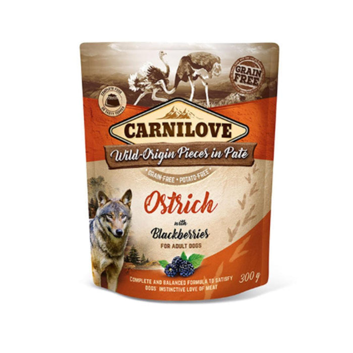 Carnilove Dog Pouch Ostrich & Blackberries 300g