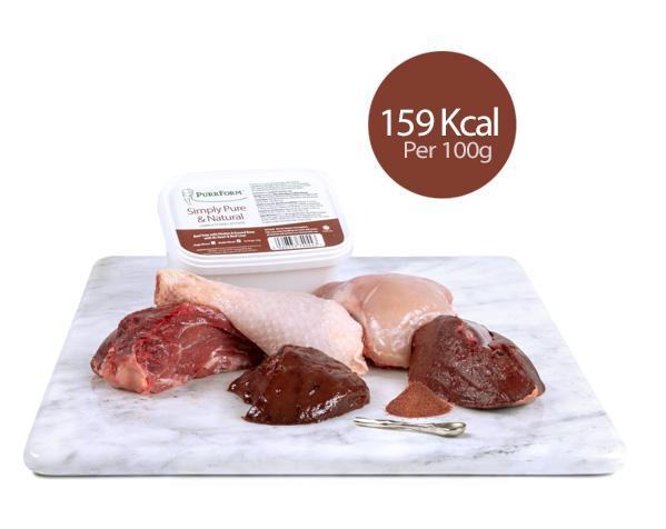 Purrform Tub ADULT Beef Trim & Chicken with Ground Bone 450g