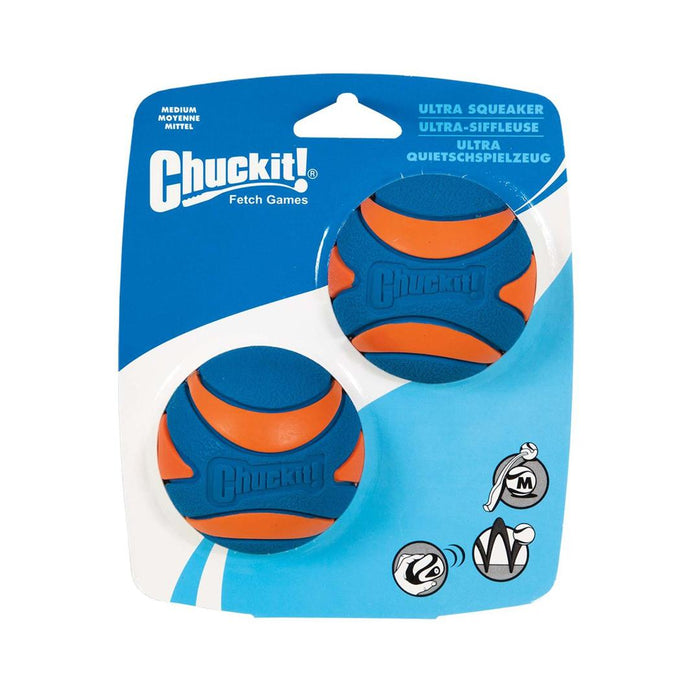 Chuckit Ultra Squeaker Ball Med 2 pack
