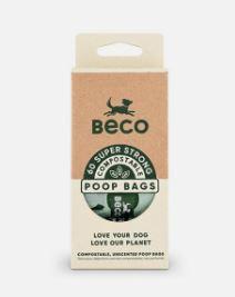 Beco Compostable Poop Bags Unscented 60 Pack Big and Strong
