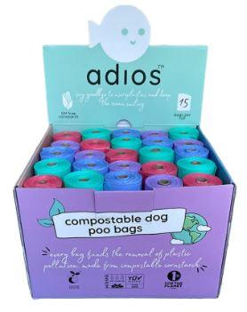 Adios Plastic Free Compostable Poo Bags Single Roll of 15