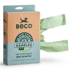 Beco Poop Bags with Handles Mint Scented 120pk