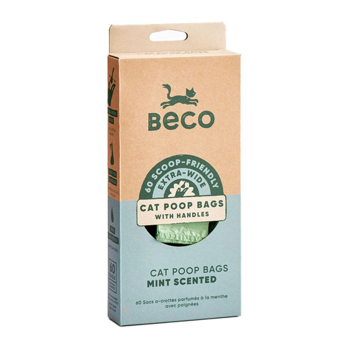 Beco Cat Poop Bags Mint Scented 60pk