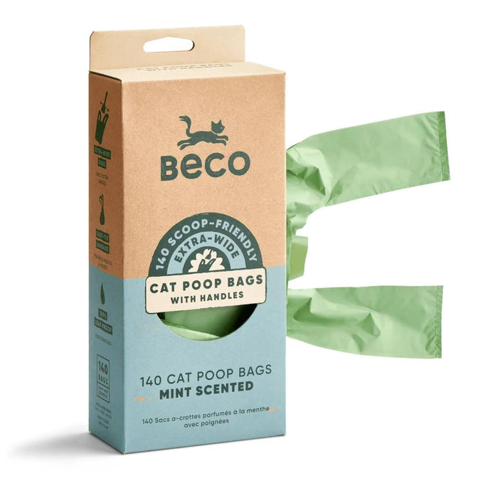 Beco Cat Poop Bags Mint Scented 140pk