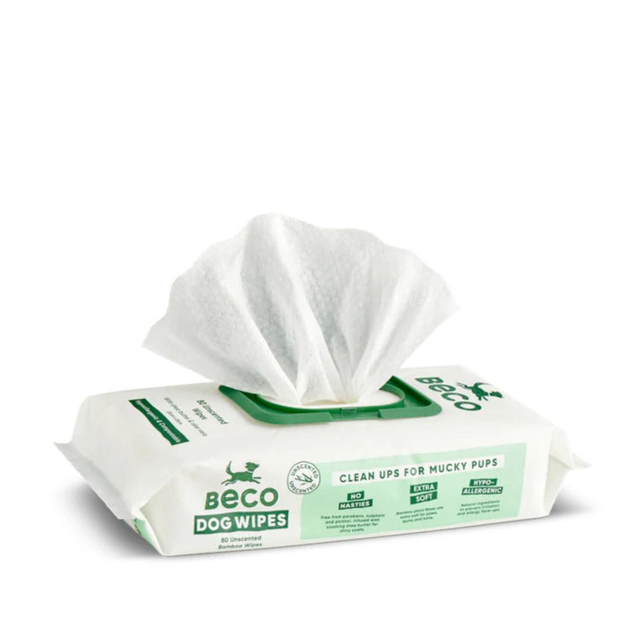 Beco Bamboo Dog Wipes Unscented 80pk