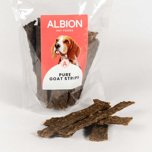 Albion Treats 100% Pure Meat Strips Goat 100g