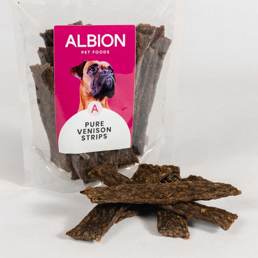 Albion Treats 100% Pure Meat Strips Venison 200g