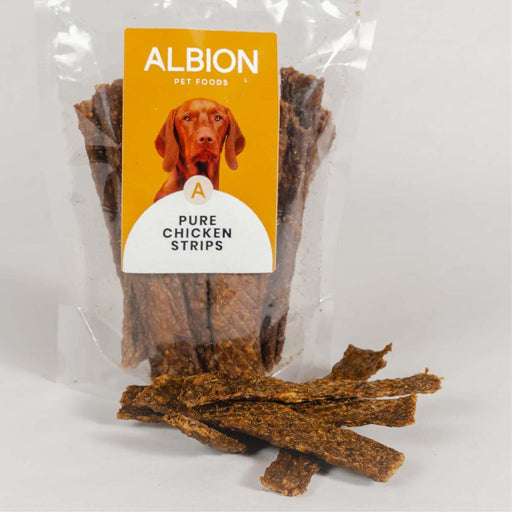 Albion Treats 100% Pure Meat Strips Chicken 100g
