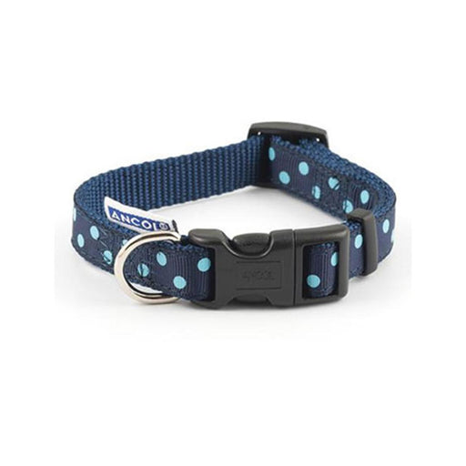 Ancol Polka Dot Collar Blue 30-50cm