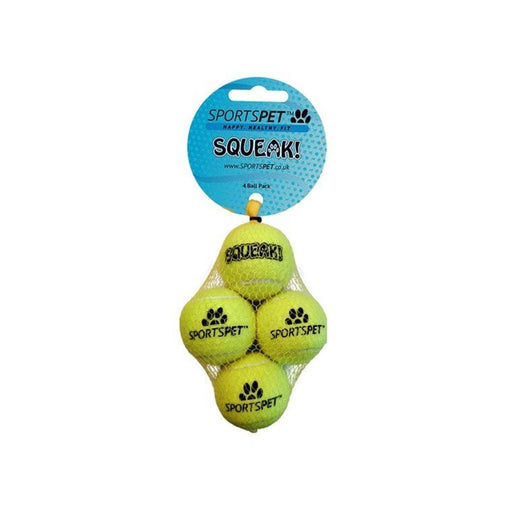 Sportspet Tennis Mini Squeak 4 pack