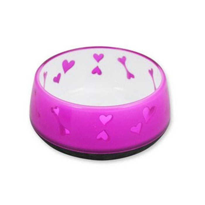 All For Paws Dog Bowl Medium Pink Hearts