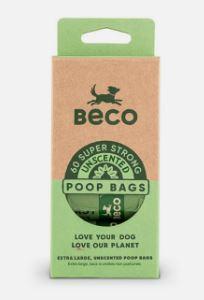 Beco Poop Bags Unscented 60 Pack Big Strong and Leakproof