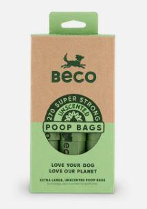 Beco Poop Bags Unscented 270 Pack Big Strong and Leakproof