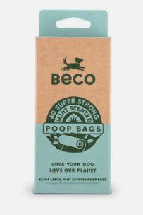 Beco Poop Bags Mint Scented 60 Pack Big Strong and Leakproof