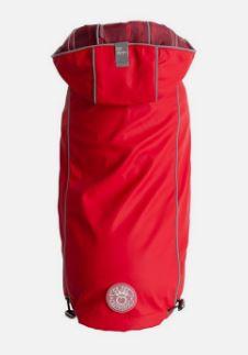 GF Pet Elasto-Fit Reversible Raincoat Red Plaid XS